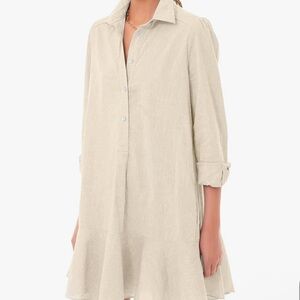 Elegant Cream Long Sleeve Dress